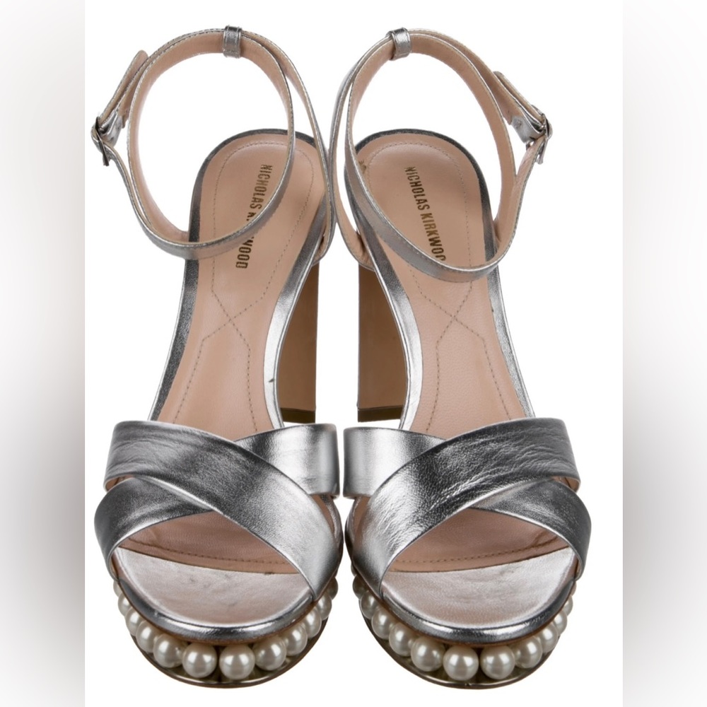Nicholas Kirkwood Silver Leather Sandals